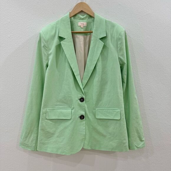 NWT Camila Coelho Revolve Adah Blazer Jacket Soft Mint Blue Women's Large - Picture 2 of 14